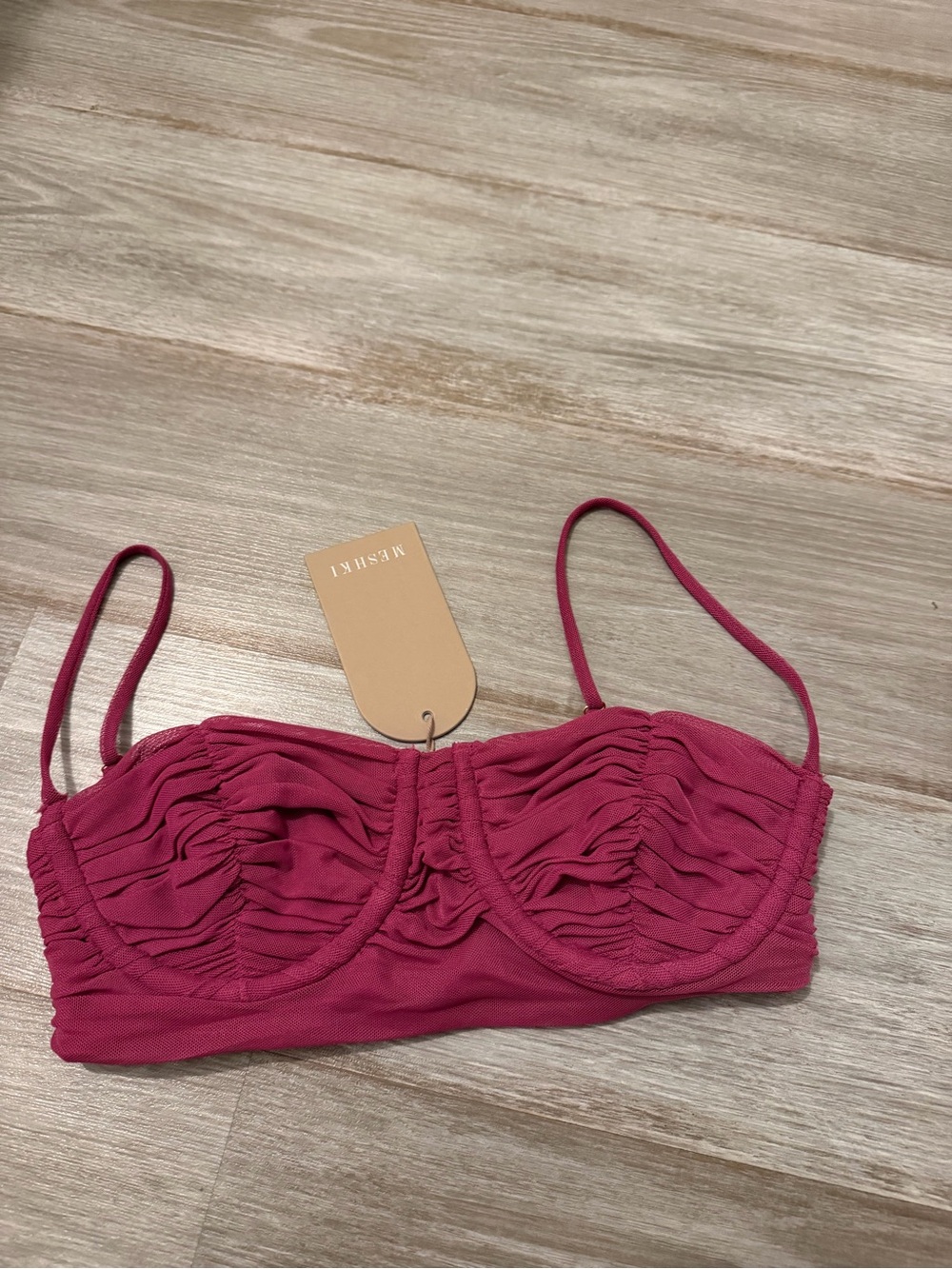 MESHKI tessa mesh ruched cup bralette